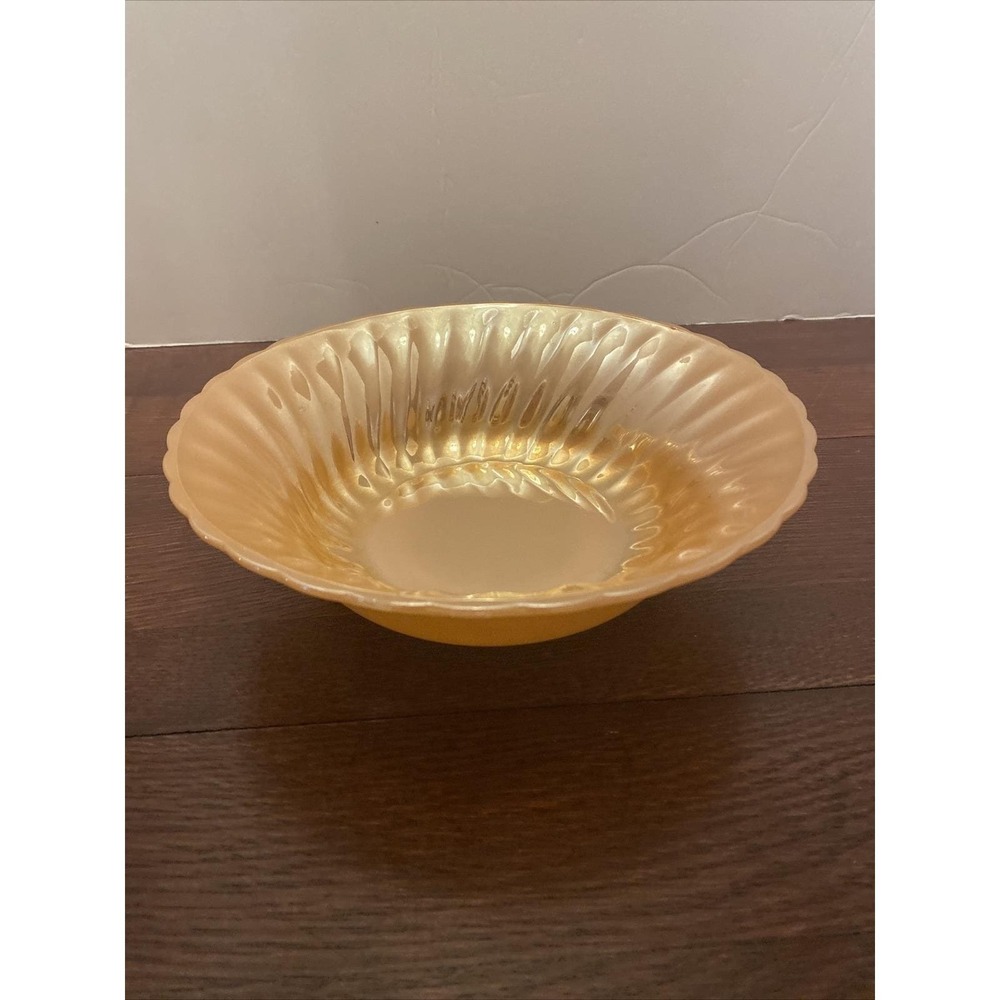 Vintage Anchor Hocking Oven Ware Peach‎ Luster Swirl Serving Bowl 8.5"